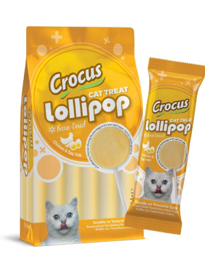 Crocus Tavuklu Ve Yumurta Sarılı Kedi Lolipop 10 lu paket ( 10x1,4 gr )
