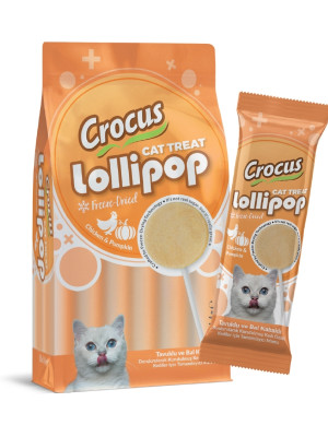 Crocus Tavuklu Ve Bal Kabaklı Kedi Lolipop 10 lu paket ( 10x1,4 gr )