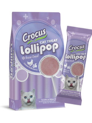 Crocus Tavuklu Ve Yaban Mersinli Kedi Lolipop 10 lu paket ( 10x1,4 gr )