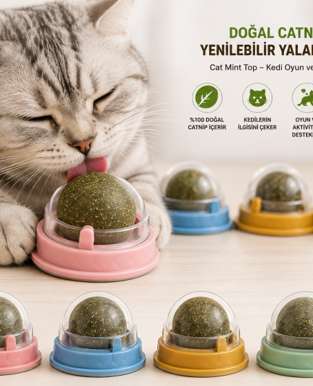 Doğal Catnipli Yenilebilir Kedi Nanesi Yalama Topu – 6 CM Doğal Catnipli Yenilebilir Kedi Nanesi Yalama Topu – 6 CM