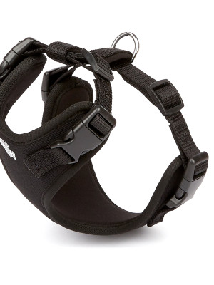 Havalı Ped Dokuma Köpek Göğüs Tasması 30/35 cm Siyah