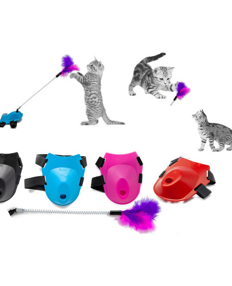 Tüylü Yaylı Kedi Ayak Oltası Kedi Oyuncağı 9 cm-35 cm Mavi Tüylü Yaylı Kedi Ayak Oltası Kedi Oyuncağı 9 cm-35 cm Mavi