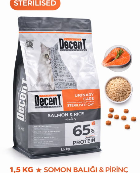 Decent Sterilised Urinary Care Balıklı ve Pirinçli Kısırlaştırılmış Kedi Maması 1.5 Kg Decent Sterilised Urinary Care Balıklı ve Pirinçli Kısırlaştırılmış Kedi Maması 1.5 Kg