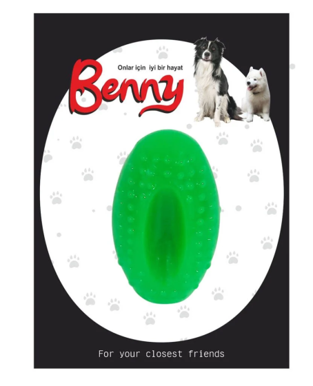 Benny Köpek Oyuncağı Sert Elips Top 8 x 4.5 cm Yeşil