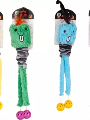 Uzayabilen Peluş Toplu Yaylı Kedi Köpek  Oyuncağı Çeşitli Renklerde 45 cm