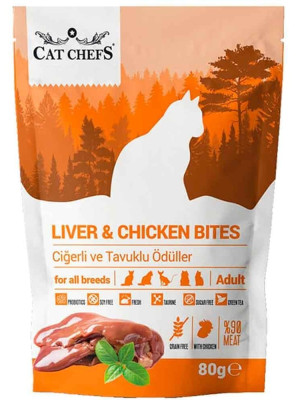 Cat Chefs Ciğerli ve Tavuklu Kedi Ödül Maması 80 gr