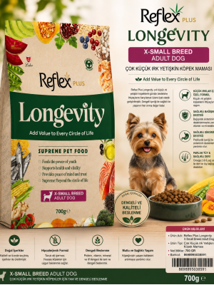Reflex Plus Longevity Hipoalerjenik Çok Küçük Irk Yetişkin Köpek Maması 700gr