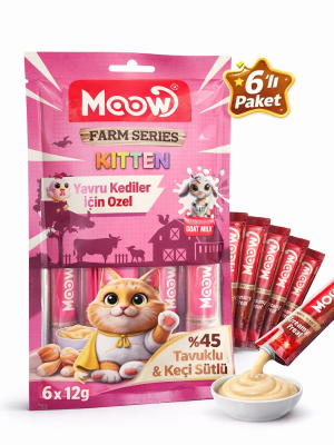 Tavuklu ve Keçi Sütlü Yavru Kedi Krema Ödül Maması 6 x 12 gr