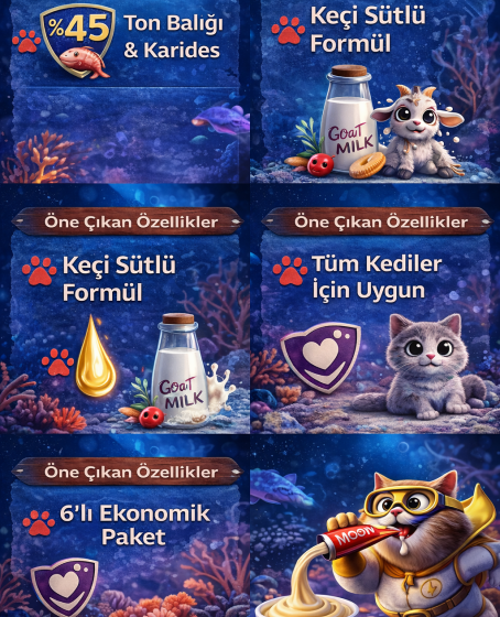 Ton Balıklı Karidesli Keçi Sütlü Kedi Krema Ödülü 6x12g Ton Balıklı Karidesli Keçi Sütlü Kedi Krema Ödülü 6x12g
