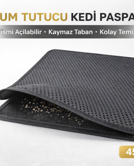 Kedi Elekli Tuvalet Önü Kum Tutucu Paspas 45 cm - 60 cm Gri Kedi Elekli Tuvalet Önü Kum Tutucu Paspas 45 cm - 60 cm Gri