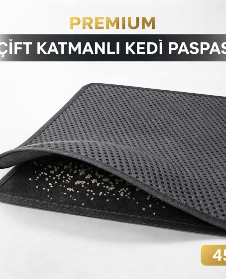 Kedi Elekli Tuvalet Önü Kum Tutucu Paspas 45 cm - 60 cm Gri Kedi Elekli Tuvalet Önü Kum Tutucu Paspas 45 cm - 60 cm Gri