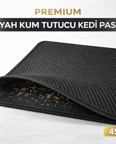 Kedi Elekli Tuvalet Önü Kum Tutucu Paspas 45 cm - 60 cm Siyah Kedi Elekli Tuvalet Önü Kum Tutucu Paspas 45 cm - 60 cm Siyah