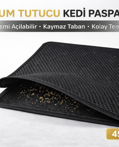Kedi Elekli Tuvalet Önü Kum Tutucu Paspas 45 cm - 60 cm Siyah Kedi Elekli Tuvalet Önü Kum Tutucu Paspas 45 cm - 60 cm Siyah