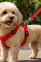 Gezdirme Kayışlı Dokuma Köpek Göğüs Tasma Seti 32*47-110 cm Kırmızı