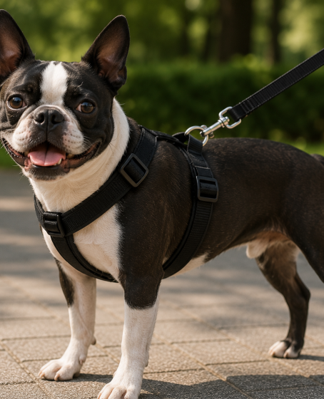 Gezdirme Kayışlı Dokuma Köpek Göğüs Tasma Seti 32*47-110 cm Siyah