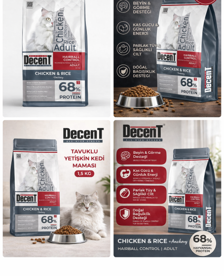 Decent Tavuklu Yetişkin Kedi Maması 1,5 Kg Control Tavuk & Pirinç Yetişkin Kedi Maması Decent Tavuklu Yetişkin Kedi Maması 1,5 Kg Control Tavuk & Pirinç Yetişkin Kedi Maması