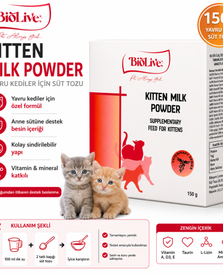 Biolive Yavru Kedileri İçin Süt Tozu 150 gr Biolive Yavru Kedileri İçin Süt Tozu 150 gr
