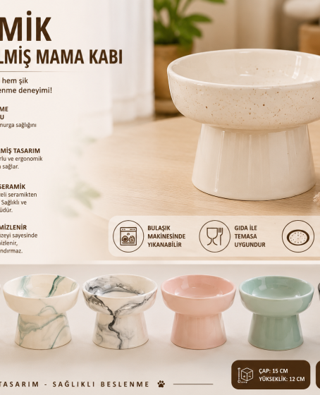 Yüksek Altlıklı Oval Seramik Mama Su Kabı 250 ml Çeşitli Renklerde Yüksek Altlıklı Oval Seramik Mama Su Kabı 250 ml Çeşitli Renklerde