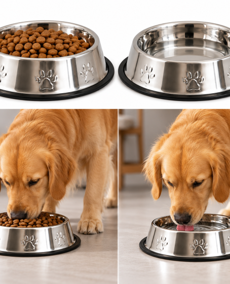 Köpekler İçin Pati Desenli Çelik Mama Su Kabı 30 Cm - 64 Oz - 2 LT Köpekler İçin Pati Desenli Çelik Mama Su Kabı 30 Cm - 64 Oz - 2 LT