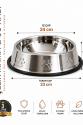 Köpekler İçin Pati Desenli Çelik Mama Su Kabı 33 Cm - 96 Oz - 3 LT
