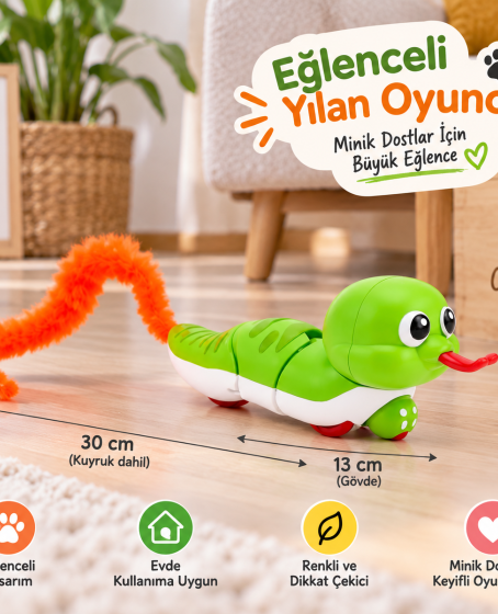 Kurmalı Hareketli Tekerlekli Komik Yılan Karışık Renkli 13 cm -30 cm