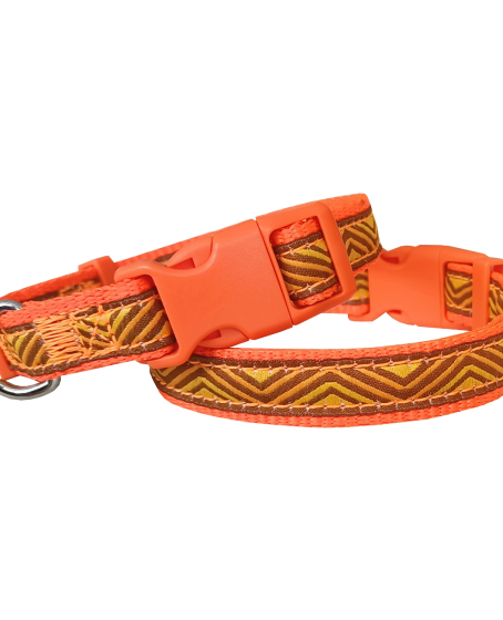 Dalga Desenli Dokuma Köpek Boyun Tasması 1,5 cm x 27-40 cm Turuncu Dalga Desenli Dokuma Köpek Boyun Tasması 1,5 cm x 27-40 cm Turuncu