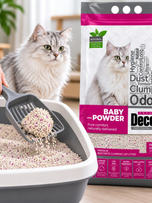 Decent Bebek Pudralı Kokulu Kedi Kumu 10 lt