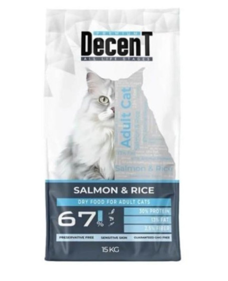 Decent Sensitive Skin Somon & Pirinç Yetişkin Kedi Maması 1,5 Kg Decent Sensitive Skin Somon & Pirinç Yetişkin Kedi Maması 1,5 Kg