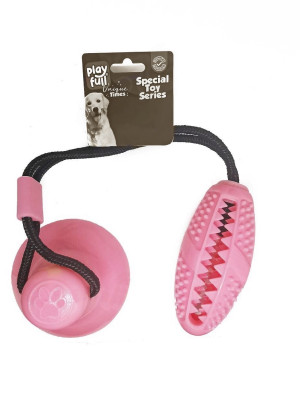 Yapışkanlı Ödül Hazneli Köpek Oyuncağı 5x12x56 Cm Pembe