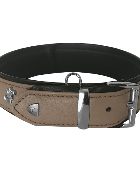 Deri Doğal Taşlı Köpek Boyun Tasması 28-33 cm X-Small Taba