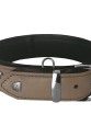 Deri Doğal Taşlı Köpek Boyun Tasması 28-33 cm X-Small Taba