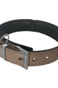 Deri Doğal Taşlı Köpek Boyun Tasması 28-33 cm X-Small Taba