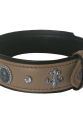 Deri Doğal Taşlı Köpek Boyun Tasması 28-33 cm X-Small Taba