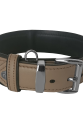 Deri Doğal Taşlı Köpek Boyun Tasması 28-33 cm X-Small Taba