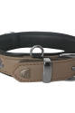 Deri Doğal Taşlı Köpek Boyun Tasması 28-33 cm X-Small Taba