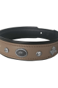 Deri Doğal Taşlı Köpek Boyun Tasması 28-33 cm X-Small Taba