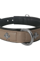 Deri Doğal Taşlı Köpek Boyun Tasması 28-33 cm X-Small Taba