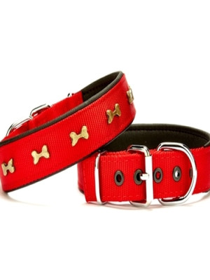 Softlu Dokuma Köpek Boyun Tasması 3 cm x 55 cm Kırmızı