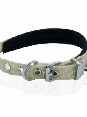 Softlu Köpek Boyun Tasması 1,5 cm x 30 cm Haki