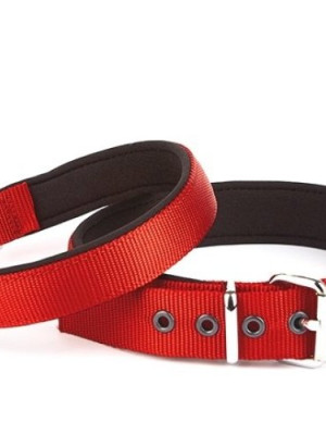 Seri Dokuma Köpek Boyun Tasması 4x57-65cm Kırmızı