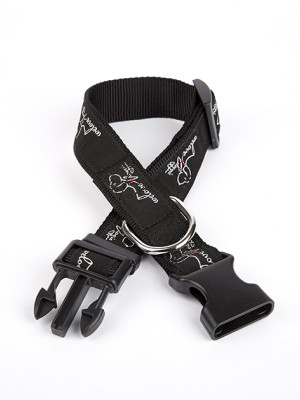 Köpek Desenli Dokuma Köpek Boyun Tasması 3 cm x 36-60 cm