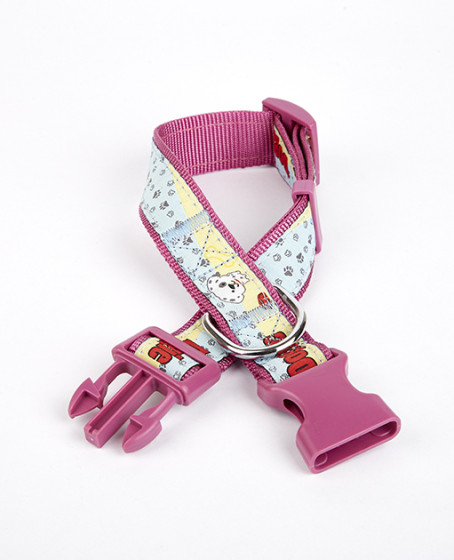 Pati Desenli Dokuma Köpek Boyun Tasması 3 cm x 36-60 cm Mor Pati Desenli Dokuma Köpek Boyun Tasması 3 cm x 36-60 cm Mor
