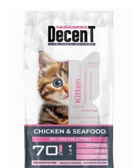 Decent Tavuk & Deniz Ürünlü Yavru Kedi Maması 1,5 Kg