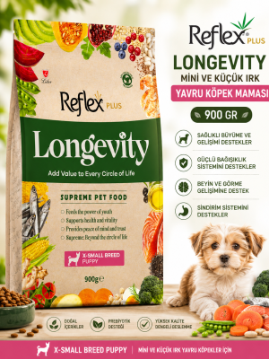 Reflex Plus Longevity Mini ve Küçük Irk Yavru Köpek Maması 900 Gr