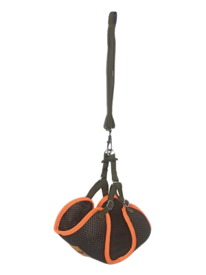 Kedi Köpek Havalı Göğüs Tasma Seti Small 32-40 cm + 130 cm Haki Turuncu