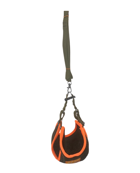 Kedi Köpek Havalı Göğüs Tasma Seti Medium 36-43 cm + 130 cm Haki Turuncu