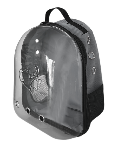 Kalpli Patili Astronot Şeffaf Taşıma Sırt Çantası Gri 24x32x42 cm Kalpli Patili Astronot Şeffaf Taşıma Sırt Çantası Gri 24x32x42 cm