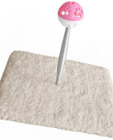 Yaylı Toplu Hacıyatmaz Kedi Aktivite Oyuncağı 16-20 cm Krem Rengi