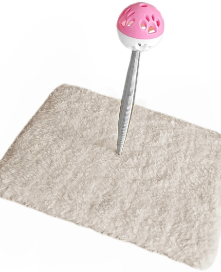 Yaylı Toplu Hacıyatmaz Kedi Aktivite Oyuncağı 16-20 cm Krem Rengi
