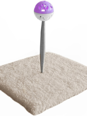 Yaylı Toplu Hacıyatmaz Kedi Aktivite Oyuncağı 16-20 cm Krem Rengi